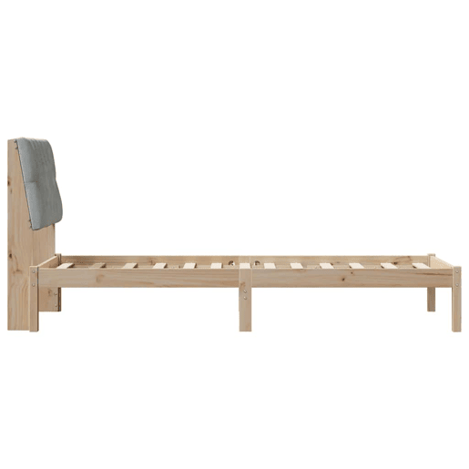 Estrutura de cama de solteiro para adultos com Cabeceira Estofada Castanho 75 x 190 cm
