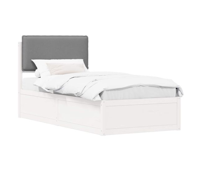 Estructura de cama simple para adultos con cabecera - tapizada gris claro 80 x 200 cm