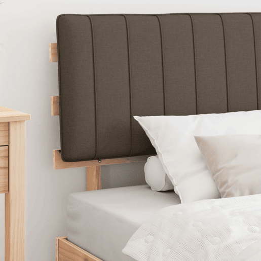 Estrutura de cama de solteiro para adultos com Cabeceira - Estofada Cinzento-acastanhado
