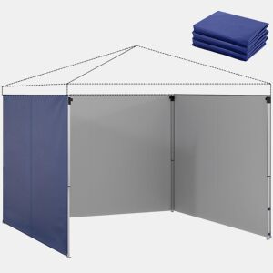 Outsunny 3 Paredes Laterais para Tendas de 3x3 m, Paredes Laterais de Substituição para Pavilhão de Tecido Oxford 210D com Fecho, para Festas, 300x200 cm, Azul Escuro