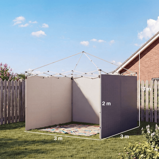 Outsunny 3 Paredes Laterais para Tendas de 3x3 m, Paredes Laterais de Substituição para Pavilhão de Tecido Oxford 210D com Fecho, para Festas, 300x200 cm, Azul Escuro