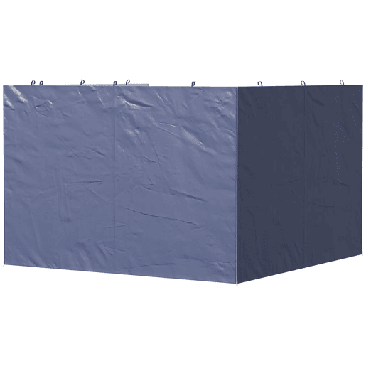 Outsunny 3 Paredes Laterais para Tendas de 3x3 m, Paredes Laterais de Substituição para Pavilhão de Tecido Oxford 210D com Fecho, para Festas, 300x200 cm, Azul Escuro