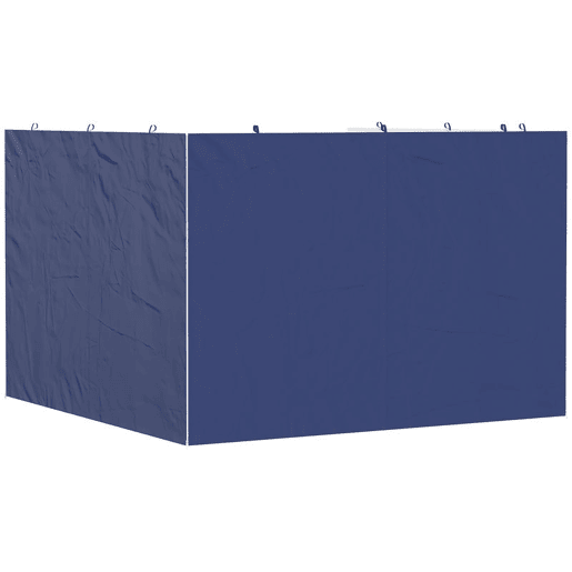 Outsunny 3 Paredes Laterais para Tendas de 3x3 m, Paredes Laterais de Substituição para Pavilhão de Tecido Oxford 210D com Fecho, para Festas, 300x200 cm, Azul Escuro
