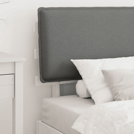 Estrutura de cama de solteiro simple com Cabeceira Estofada Cinzento-claro