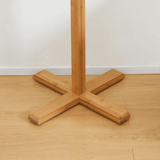 HOMCOM Cabide de Pé em Bambu com 8 Ganchos para Pendurar Bolsas e Chapéus no Corredor Entrada Quarto 49,5x49,5x178 cm Madeira