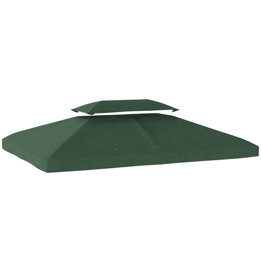 Outsunny Teto de Substituição para Pérgula, 4x3 m, Cobertura de Substituição com Teto Duplo, 10 Orifícios de Drenagem e Proteção UV, APENAS Toldo de Substituição para Pavilhão, Verde