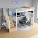 Cama alta para niños 254x95 Cama alta para niños 254x95 Blanco