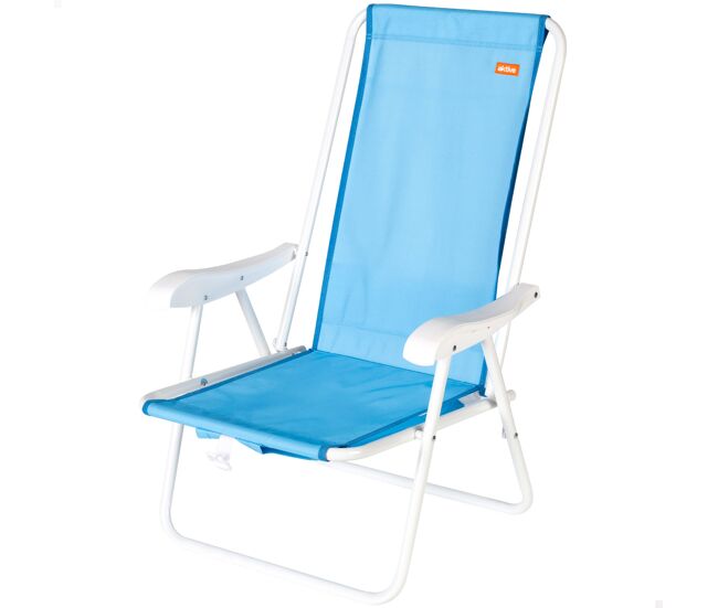 Aktive beach silla de playa mochila plegable azul con bolsillo 44x40x81 cm