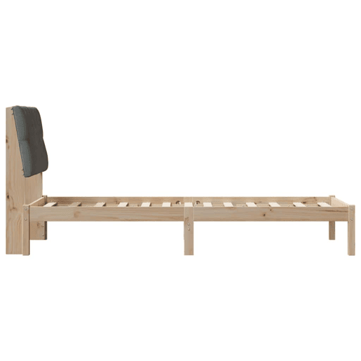 Estrutura de cama de solteiro para adultos com Cabeceira Estofada Castanho 75 x 190 cm