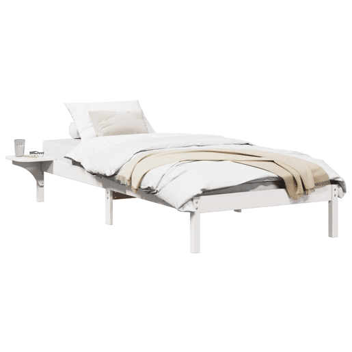 Estrutura de cama de solteiro para adultos - Branco 80 x 200 cm Madeira de Pinheiro Sólida