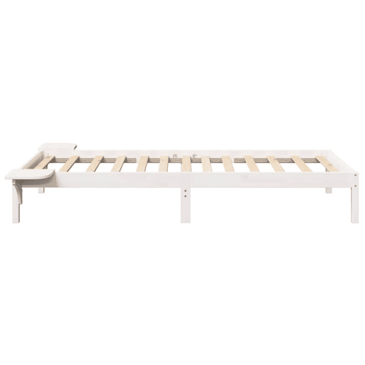 Estrutura de cama de solteiro para adultos - Branco 80 x 200 cm Madeira de Pinheiro Sólida