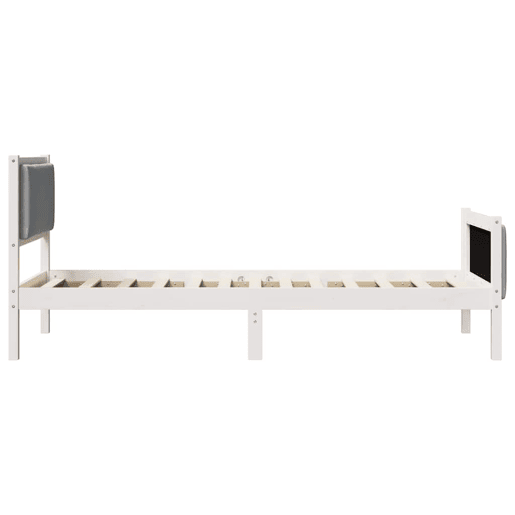 Estrutura de cama de solteiro simple, Cinzento-claro 90 x 200 cm tecido