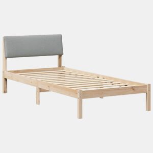 Estrutura de cama de solteiro simple - Marrom e cinza claro 90 x 190 cm