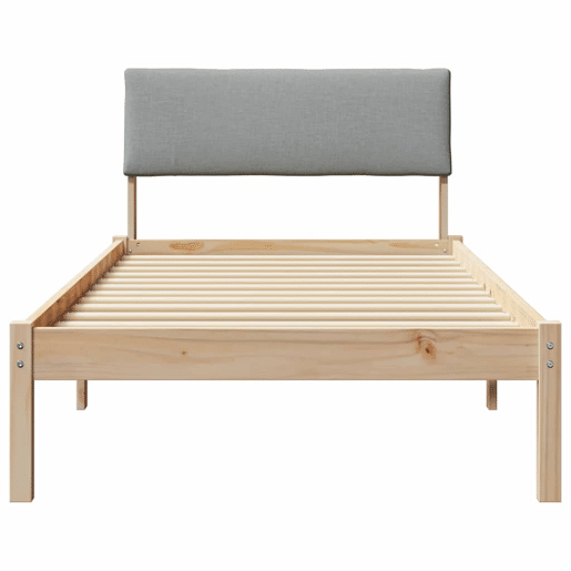 Estrutura de cama de solteiro simple - Marrom e cinza claro 90 x 190 cm