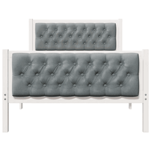 Estrutura de cama de solteiro para adultos com Cabeceira - Cinzento-claro 100 x 200 cm