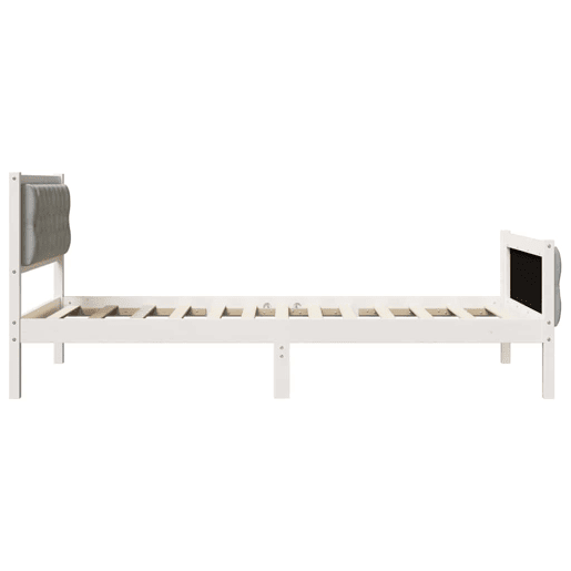 Estrutura de cama de solteiro para adultos com Cabeceira - Cinzento-claro 100 x 200 cm