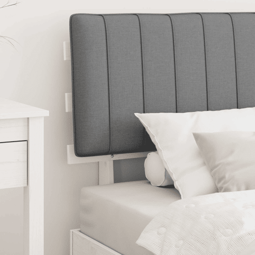 Estrutura de cama de solteiro simple com Cabeceira Estofada Cinzento-claro