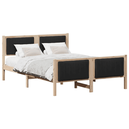 Estrutura da Cama de casal simple com cabeceira Castanho e preto 140 x 190 cm