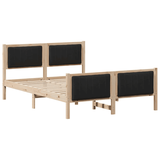 Estrutura da Cama de casal simple com cabeceira Castanho e preto 140 x 190 cm