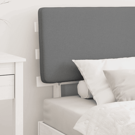 Estrutura de cama de solteiro simple com Cabeceira Estofada Cinzento-claro