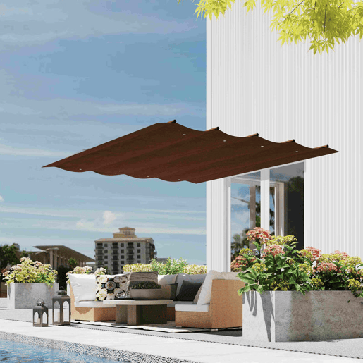 Outsunny Telhado de Pérgola 3x2,5 m Telhado de Reposição Retrátil para Estrutura de Pérgola de 3x2 m, UV30+ Tecido Apenas para Pérgola com 8 Orifícios de Drenagem Castanho Outsunny Telhado de Pérgola 3x2,5 m Telhado de Reposição Retrátil para Estrutura de Pérgola de 3x2 m, UV30+ Tecido Apenas para Pérgola com 8 Orifícios de Drenagem Castanho