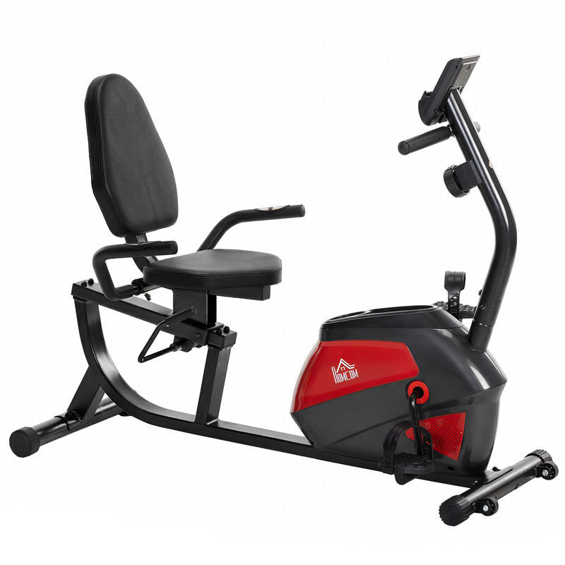 Bicicleta Estática Reclinada Acero, ABS HOMCOM