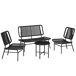 Conjunto de Jardín Ratán PE, Acero Outsunny Conjunto de Jardín Ratán PE, Acero Outsunny Negro
