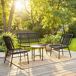 Conjunto de Jardín Ratán PE, Acero Outsunny Conjunto de Jardín Ratán PE, Acero Outsunny Negro