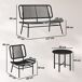 Conjunto de Jardín Ratán PE, Acero Outsunny Conjunto de Jardín Ratán PE, Acero Outsunny Negro