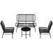 Conjunto de Jardín Ratán PE, Acero Outsunny Conjunto de Jardín Ratán PE, Acero Outsunny Negro