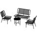 Conjunto de Jardín Ratán PE, Acero Outsunny Conjunto de Jardín Ratán PE, Acero Outsunny Negro