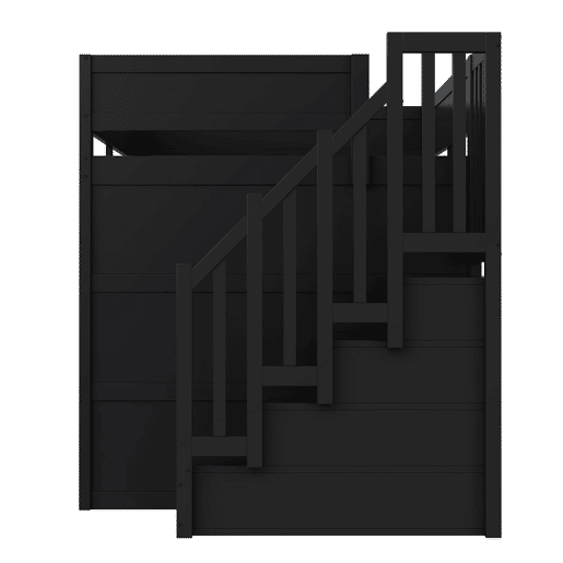 Cama alta para jogos 140x200 - secretária, arrumação, LED, USB - preto e vermelho