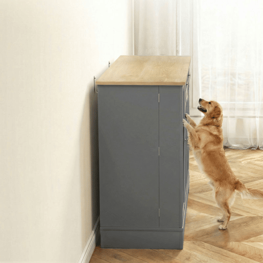 HOMCOM Aparador de Cozinha Armário de Cozinha com 3 Prateleiras de Porta 1 Gaveta Prateleiras Ajustáveis Aparador para Sala de Jantar 105x40x83 cm Cinzento