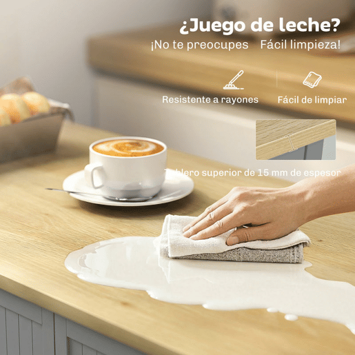 HOMCOM Aparador de Cozinha Armário de Cozinha com 3 Prateleiras de Porta 1 Gaveta Prateleiras Ajustáveis Aparador para Sala de Jantar 105x40x83 cm Cinzento