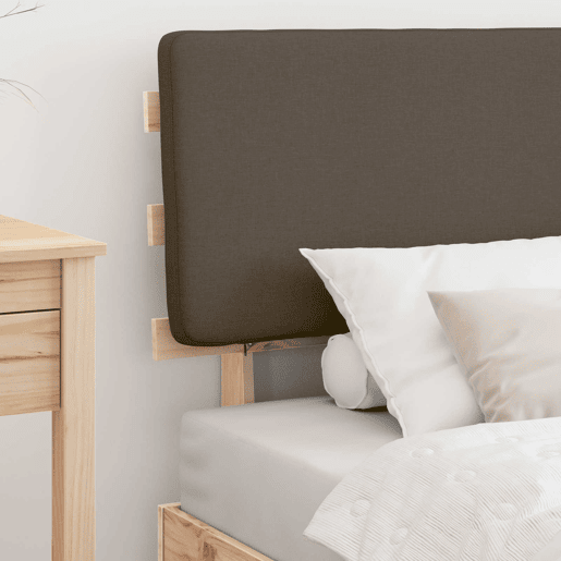 Estrutura de cama de solteiro Design com Cabeceira Estofada Cinzento-acastanhado