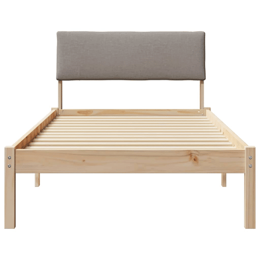 Estrutura de cama de solteiro para adultos com cabeceira Marrom e taupe 90 x 190 cm