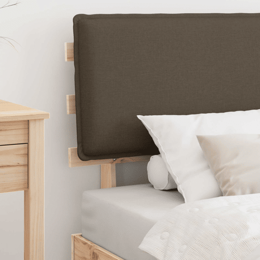 Estrutura de cama de solteiro Design com Cabeceira Estofada Cinzento-acastanhado