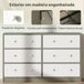 Cajonera de Tela MDF, Tela no Tejida HOMCOM Cajonera de Tela MDF, Tela no Tejida HOMCOM Blanco