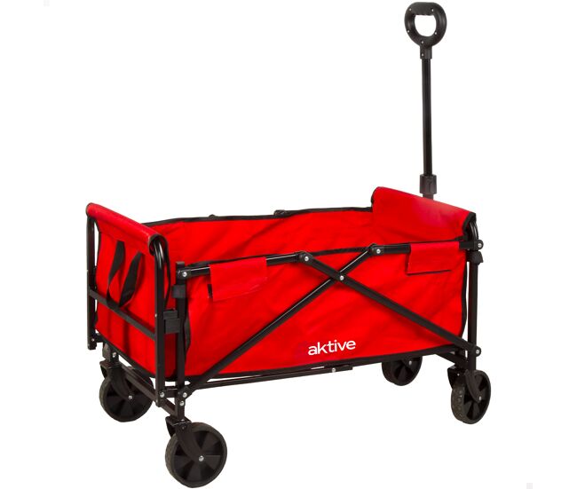 Aktive carro playa con ruedas rojo