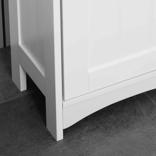 kleankin Coluna Casa de Banho Armário Alto Auxiliar para Casa de Banho com 3 Compartimentos de Armazenamento Porta e Prateleiras Ajustáveis 34x23x165cm Branco