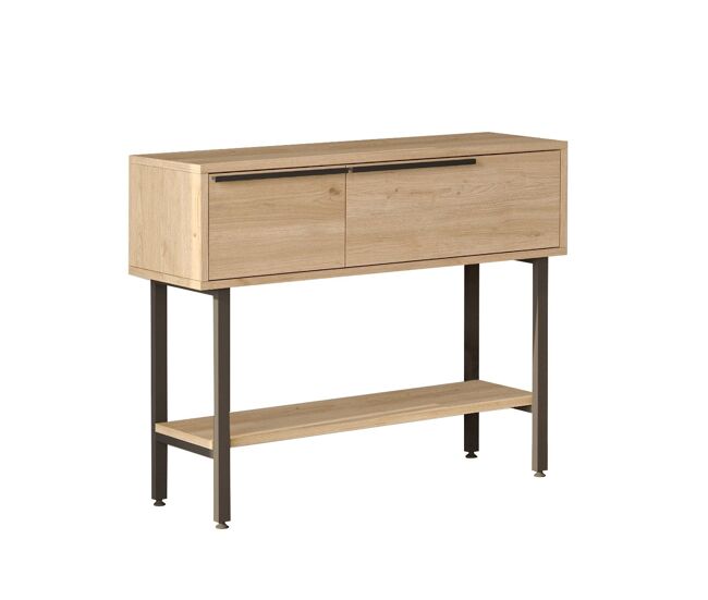 Consola de madera "calvin" con espejo - 100 x 30 x 76 cm - marrón