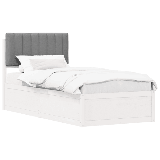 Estrutura de cama de solteiro simple com Cabeceira Estofada Cinzento-claro