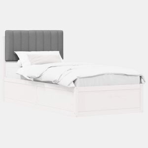 Estrutura de cama de solteiro simple com Cabeceira Estofada Cinzento-claro