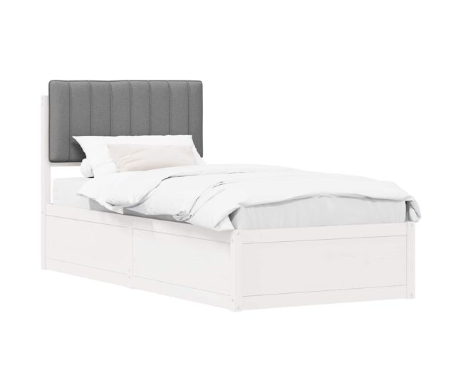 Estructura de cama simple para adultos con cabecera - tapizada gris claro 90 x 190 cm