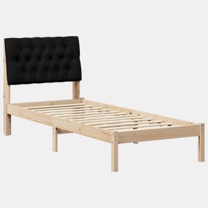 Estrutura de cama de solteiro para adultos com Cabeceira Estofada Castanho 75 x 190 cm