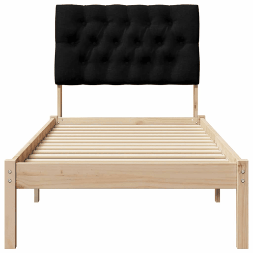 Estrutura de cama de solteiro para adultos com Cabeceira Estofada Castanho 75 x 190 cm