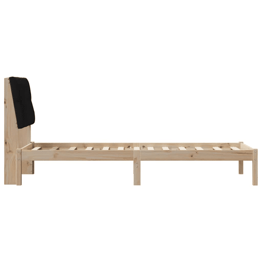 Estrutura de cama de solteiro para adultos com Cabeceira Estofada Castanho 75 x 190 cm