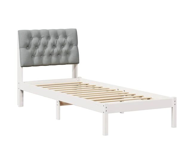 Estructura de cama simple para adultos con cabecera - tapizada 75 x 190 cm