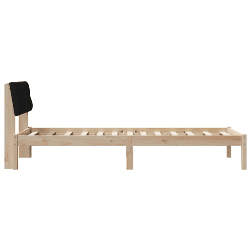 Estrutura de cama de solteiro simple com cabeceira - Castanho e preto 90 x 200 cm