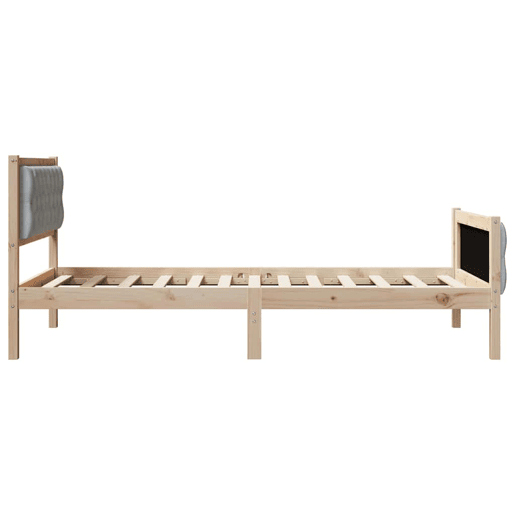 Estrutura de cama de solteiro para adultos com Cabeceira - Cinzento-claro 100 x 200 cm